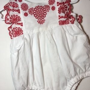 Eyelet bubble romper